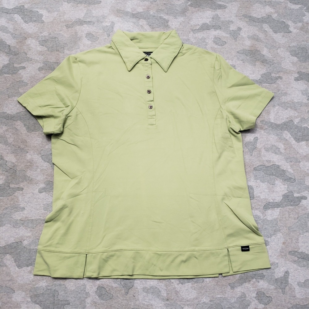 Straight Down‎ Polo Shirt Womens Medium Green Short Sleeve Golf Tennis